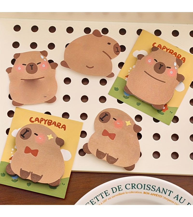 30 Colorful Waterproof Capybara Shaped Sticky Notes Self Adhesive Notepad Cards For School Office Study Use - Image 4