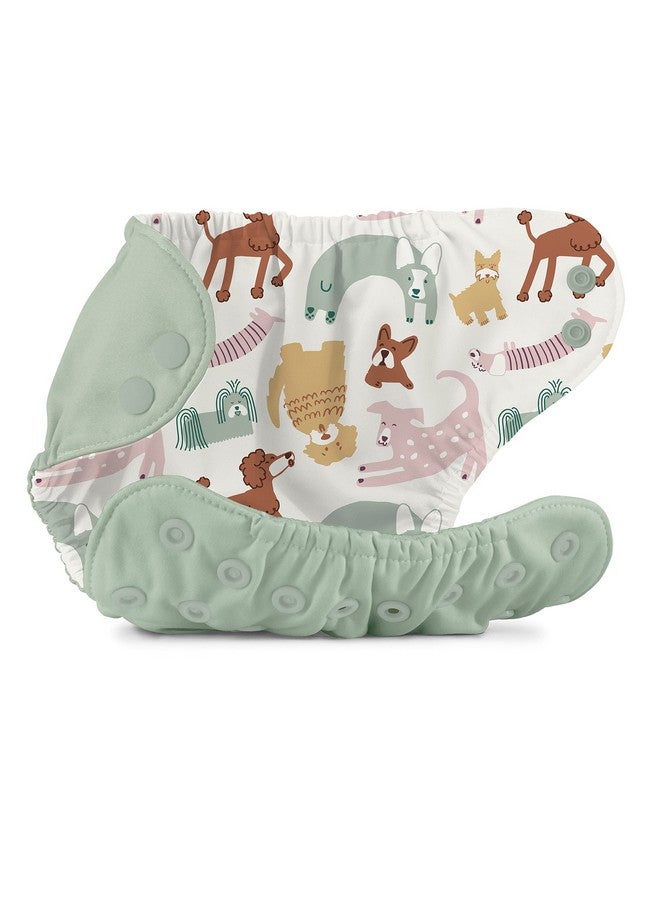 Esembly Cloth Diaper Outer Waterproof Cloth Diaper Cover Swim Diaper Leak Proof And Breathable Layer Over Prefolds Flats Or Fitteds Reusable Diaper With Snap Closure Size 1 (7 17Lbs) Sea Glass - Image 4