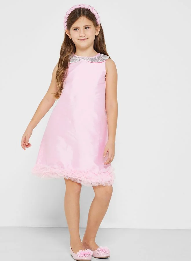 Pinata Sequin Collared Partywear Dress