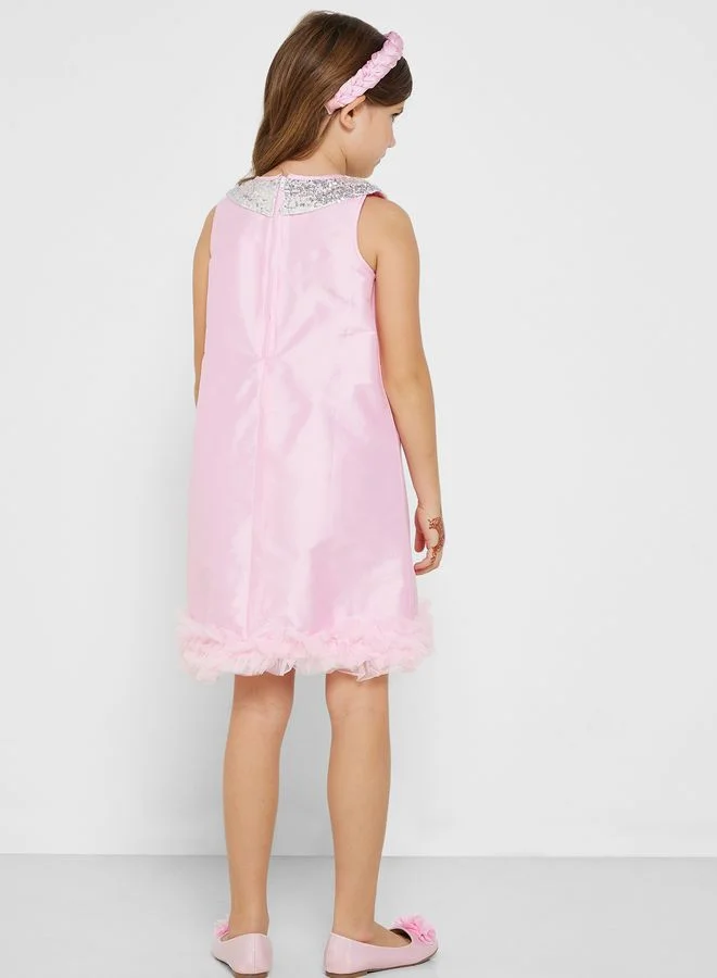 Pinata Sequin Collared Partywear Dress