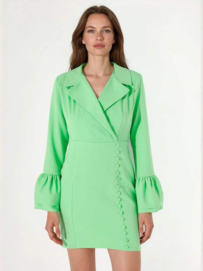 Jennyfer Fitted Mini Dress With V-neck And Buttons - Image 1