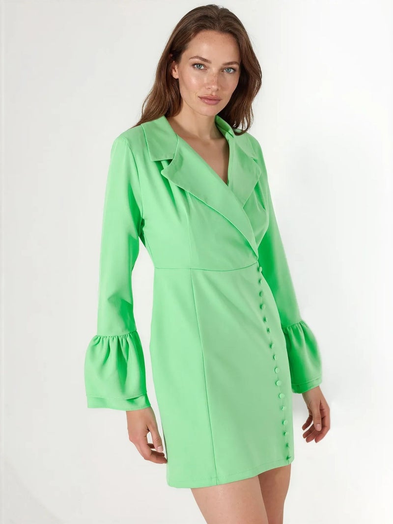Jennyfer Fitted Mini Dress With V-neck And Buttons - Image 2