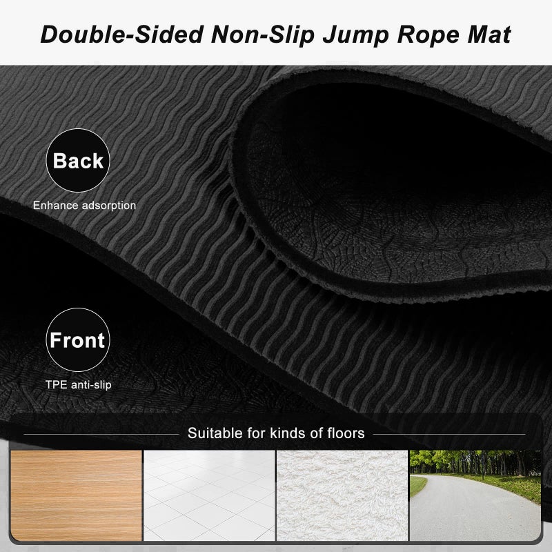 dofopo Jump Rope Mat 71"x24" Larger Non-Slip Indoor Outdoor Exercise Fitness Mat,High-Density Workout Shock Absorption Jump Mat for Home Gym Flooring Concrete Jumping Rope - Image 3