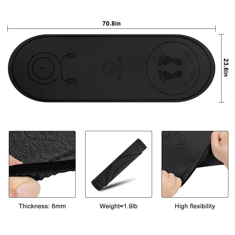 dofopo Jump Rope Mat 71"x24" Larger Non-Slip Indoor Outdoor Exercise Fitness Mat,High-Density Workout Shock Absorption Jump Mat for Home Gym Flooring Concrete Jumping Rope - Image 2