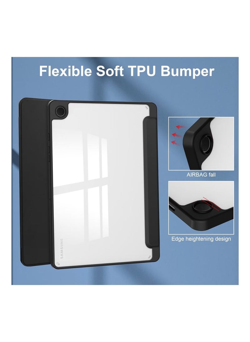 URBBKING Transparent Hard Shell Back Trifold Smart Cover Protective Slim Case for Samsung Galaxy Tab A9+ Black - Image 5