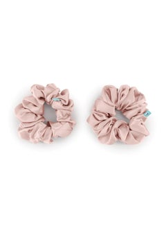 BRIGHTLY LABS Luxurious Silk Hair Scrunchies - 100% Mulberry Silk Hair Ties for Elastic Ponytail Holders, Prevent Frizz and Breakage - Set of 2 Scrunchies for Effortless Hair Care.  - Image 1
