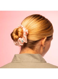 BRIGHTLY LABS Luxurious Silk Hair Scrunchies - 100% Mulberry Silk Hair Ties for Elastic Ponytail Holders, Prevent Frizz and Breakage - Set of 2 Scrunchies for Effortless Hair Care.  - Image 5