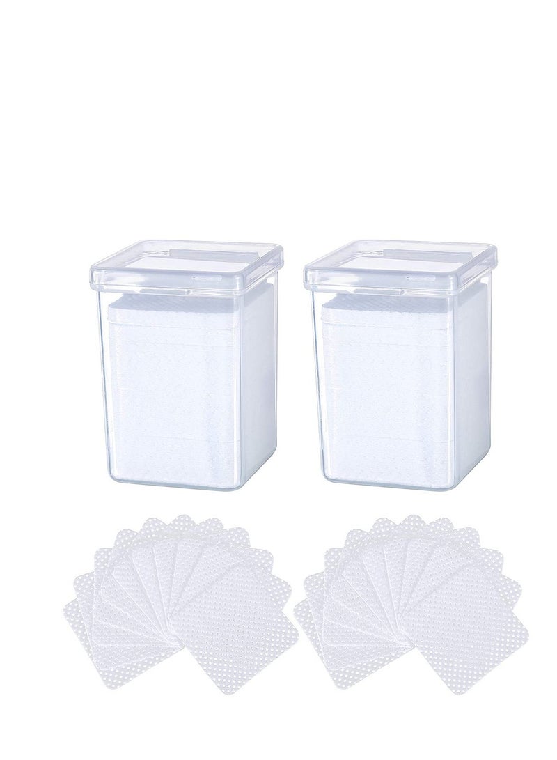 SYOSI 400 Pieces Eyelash Glue Eyelash Extension Glue Wipes Eyelash Glue Cleaner Wiping Cloth Non woven Fabric Wipes Removal Tool for Eyelash Extension Glue and Nail Polish Bottle - Image 1