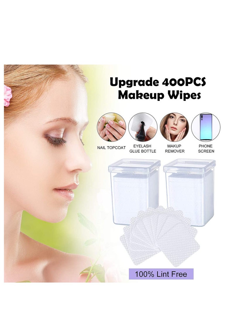 SYOSI 400 Pieces Eyelash Glue Eyelash Extension Glue Wipes Eyelash Glue Cleaner Wiping Cloth Non woven Fabric Wipes Removal Tool for Eyelash Extension Glue and Nail Polish Bottle - Image 4