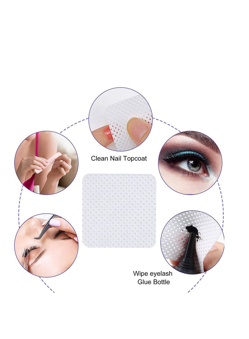 SYOSI 400 Pieces Eyelash Glue Eyelash Extension Glue Wipes Eyelash Glue Cleaner Wiping Cloth Non woven Fabric Wipes Removal Tool for Eyelash Extension Glue and Nail Polish Bottle - Image 3
