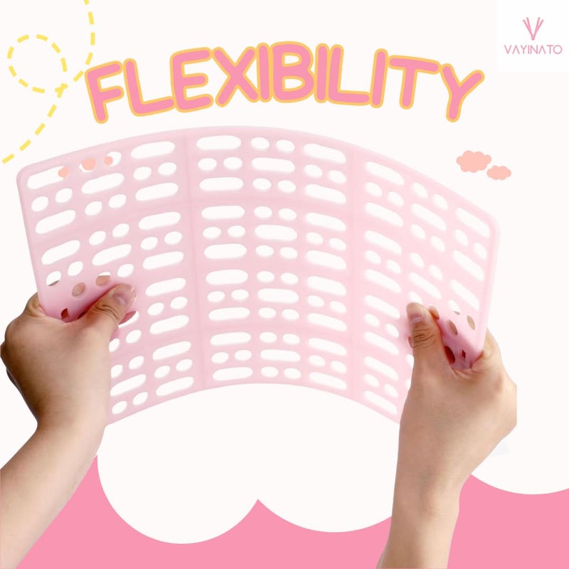 VAYINATO حصير قفص حيوانات أليفة 2 قطعة (34 * 25 سم) للأرنب، خنزير غينيا، هامستر، وسادات بلاستيكية مقاومة للماء | حصائر أرضية غير قابلة للانزلاق للقطط، الكلاب، الأرانب | مقاومة للماء | سهلة التنظيف، وردي - Image 5