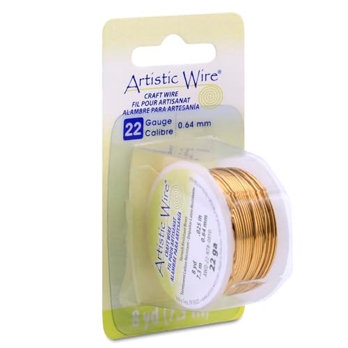 Artistic Wire, 22 Gauge 8 Yards/Pkg, Natural Non-Tarnish Brass - Image 1