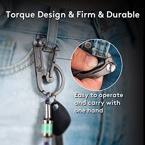 RovyVon U4 Pro+ Plus Titanium Carabiner Keychain Knife, EDC Multitool Pocket Clip with Replaceable Sharp Blade, Dual-bit Screwdriver and Ruler, Emergencies/Office - Image 5