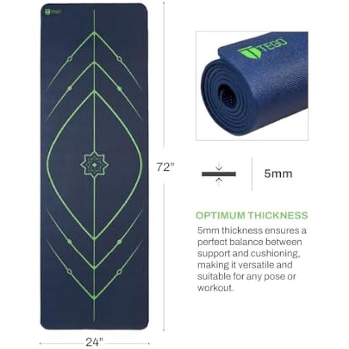 TEGO Stance Truly Reversible Yoga Mat With Guidealign - 5-6Mm - Image 3