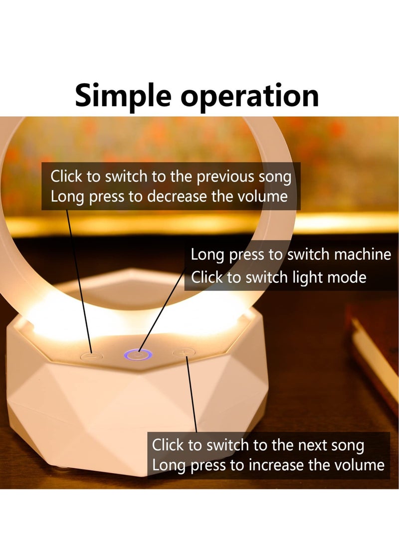 Excefore مكبر صوت بلوتوث مصباح ليلي 3 أوضاع إضاءة مصباح طاولة محمول خافت RGB متعدد الألوان يتغير للفتايات والأولاد - Image 4