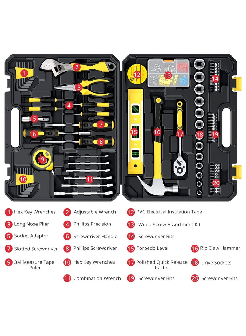 Oasisgalore 108 Piece Tool Set General House hold Hand Tool Kit with Plastic Toolbox Storage Case Used to Car repair And home Repair - Image 3