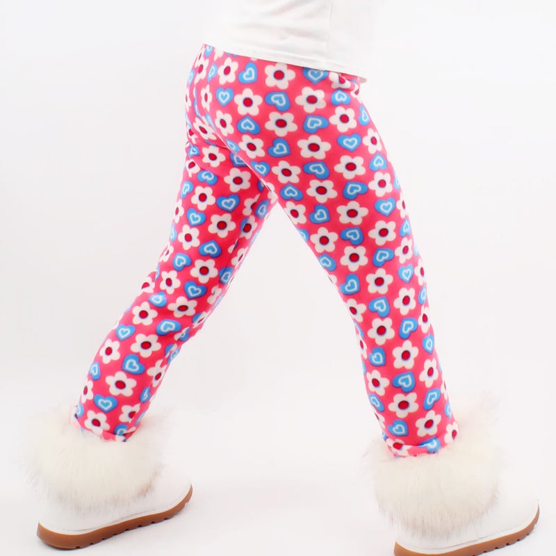 Super Soft Thickened Middle And Small Children Girls' Leggings Pencil Trousers Baby Casual Fleece-Lined Stickler Trousers - Image 1