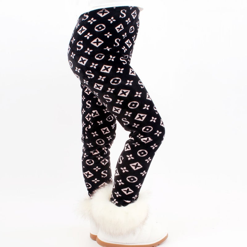 Super Soft Thickened Middle And Small Children Girls' Leggings Pencil Trousers Baby Casual Fleece-Lined Stickler Trousers - Image 3