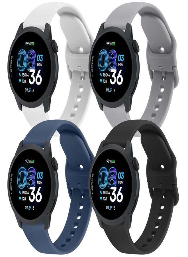 اي كي مجموعة من 4 أحزمة AK متوافقة مع ساعات COROS PACE 4 / PACE 3 / Pro/APEX 2 Pro/APEX Pro/APEX مقاس 46 مم للرجال والنساء، حزام رياضي ناعم بديل مقاس 22 مم لساعة Coros Pace 4/3 (مجموعة من 4 أحزمة C) - Image 1