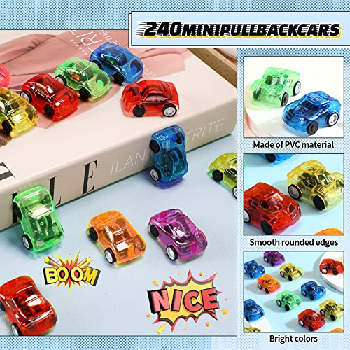 Jerify 240 Pack Pull Back Cars Bulk Mini Car Toys Assorted Colorful Cars Party Favor Pinatas Fillers Small Vehicles for Party Favors Holiday Goodie Bag Stuffers Teacher Treasure Prize Boys Girls - Image 2
