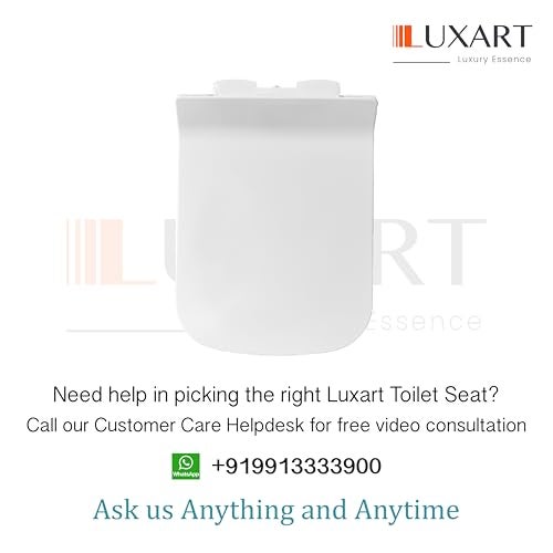 LUXART Toilet Seat Cover 44L x 34W CM| Western Commode Squaricle Seat Cover | Soft Close Technology Heavy Quality Commode Lid With Installation Kit | Plastic Toilet Cover For Bathroom, Commercial Use - Image 2
