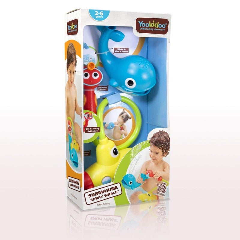 Yookidoo Baby Bath Toy (Ages 1-3)- Submarine Spray Whale With Hand Pump And Hose - Mold Free Battery Operated Toddler Water Toy With Easy To Grip Hand Shower- Make Bath Time Magical For Infants & Baby - Image 5