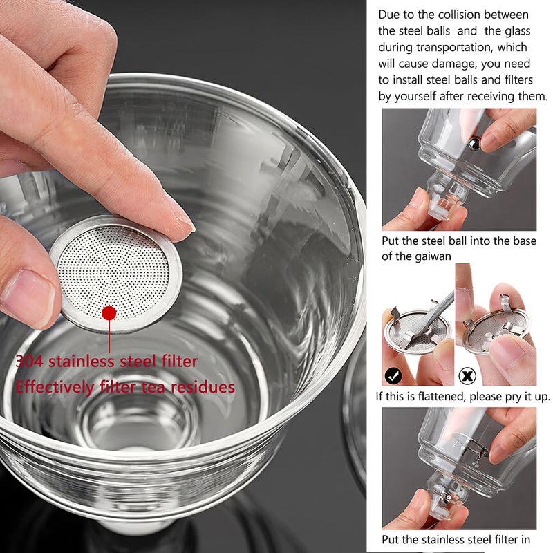 CUNHUY Lazy Kungfu Drip TeaPot, Heat Resistant Tea Set, Semi-Automatic Glass Teapot Suit for Magnetic Water Flow Wooden Glass Teapot Set - Image 5