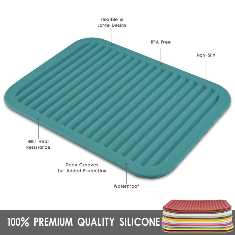 Smithcraft Smithcraft Silicone Trivets Mats for Hot Dishes and Hot Pots  Hot Pads for Countertops  Tables  Pot Holders  Spoon Rest Small Drying Mats Set of 2 Color Black  - Image 2