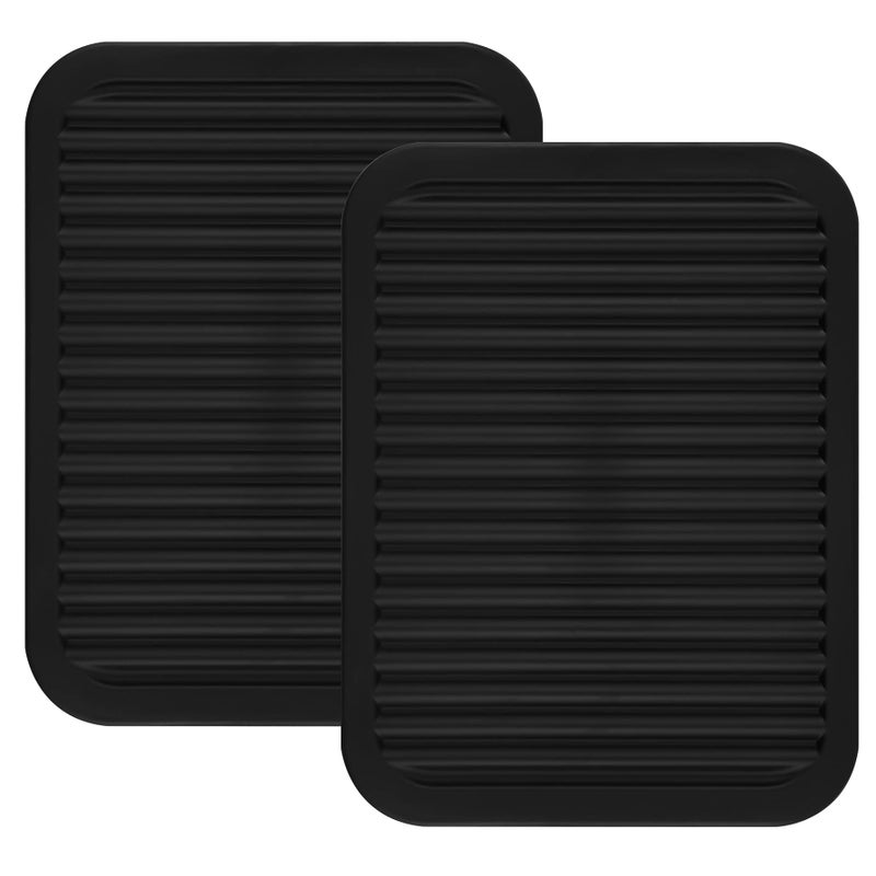Smithcraft Smithcraft Silicone Trivets Mats for Hot Dishes and Hot Pots  Hot Pads for Countertops  Tables  Pot Holders  Spoon Rest Small Drying Mats Set of 2 Color Black  - Image 1