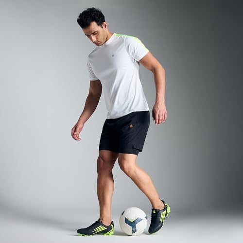 AVANT Men's Phantom Football Shoes - Cushioned Insoles, Anti Skid Shoes with Studds, Outdoor Lightweight Football Boots Ideal for Hard, Ground Surfaces (AVMSH198CL01UK8_UK8_Black/Lime) - Image 3