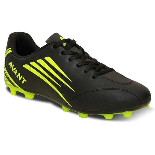 AVANT Men's Phantom Football Shoes - Cushioned Insoles, Anti Skid Shoes with Studds, Outdoor Lightweight Football Boots Ideal for Hard, Ground Surfaces (AVMSH198CL01UK8_UK8_Black/Lime) - Image 1