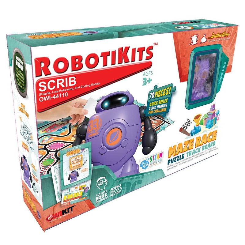 OWI Inc SCRIB  Line Following Sensor Robot  Educational STEM Birthday Kits Ages 3 and Up  70 Piece Puzzle - Image 3