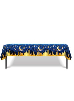 Home Care 1PCS Eid Mubarak Disposable Plastic Tablecloth Party Supplies Ramadan Table Cloth Ramadan Kareem Table Covers Muslim Islamic Moon Star Tablecloth Party Decorations  - Image 4
