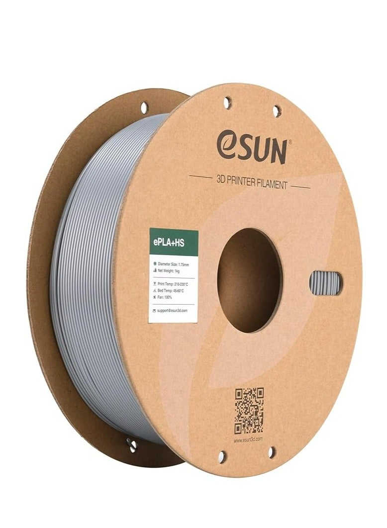 خيوط eSUN PLA+ مقاس 1.75 مم، خيوط PLA+HS للطباعة عالية السرعة ثلاثية الأبعاد بدقة أبعاد +/- 0.03 مم، بكرة 1 كجم (2.2 رطل) خيوط Speedy PLA Plus للطابعات عالية السرعة، فضي
