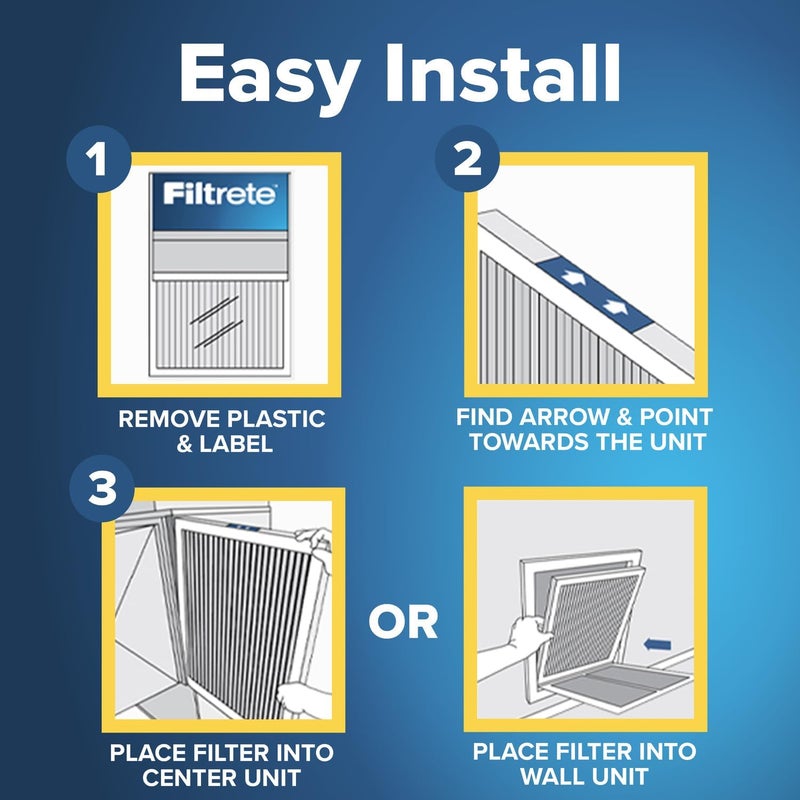 FILTRETE 14x25x1 AC Furnace Air Filter, MERV 12, MPR 1500, CERTIFIED asthma & allergy friendly, 3 Month Pleated 1-Inch Electrostatic Air Cleaning Filter, 2-Pack (Actual Size 13.81x24.81x0.78 in) - Image 3