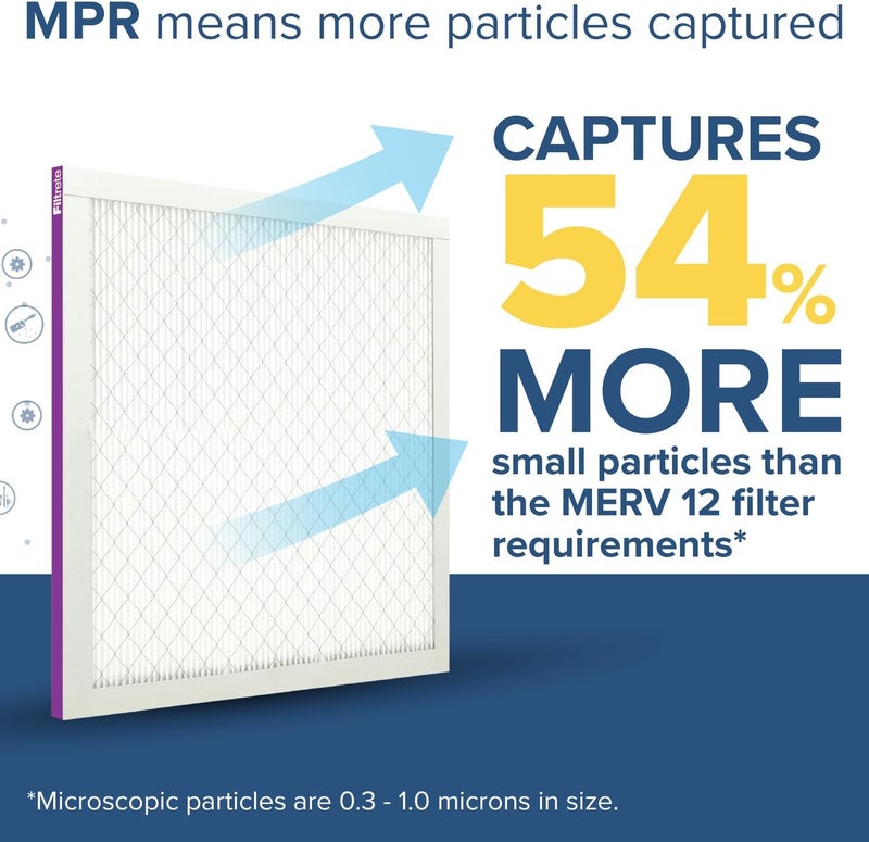 FILTRETE 14x25x1 AC Furnace Air Filter, MERV 12, MPR 1500, CERTIFIED asthma & allergy friendly, 3 Month Pleated 1-Inch Electrostatic Air Cleaning Filter, 2-Pack (Actual Size 13.81x24.81x0.78 in) - Image 4