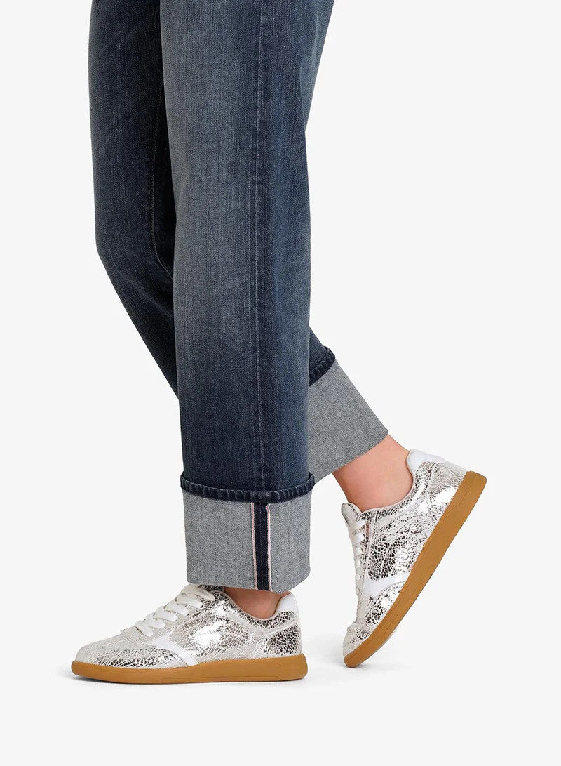 Liu Jo Metallic crackle-look leather sneakers