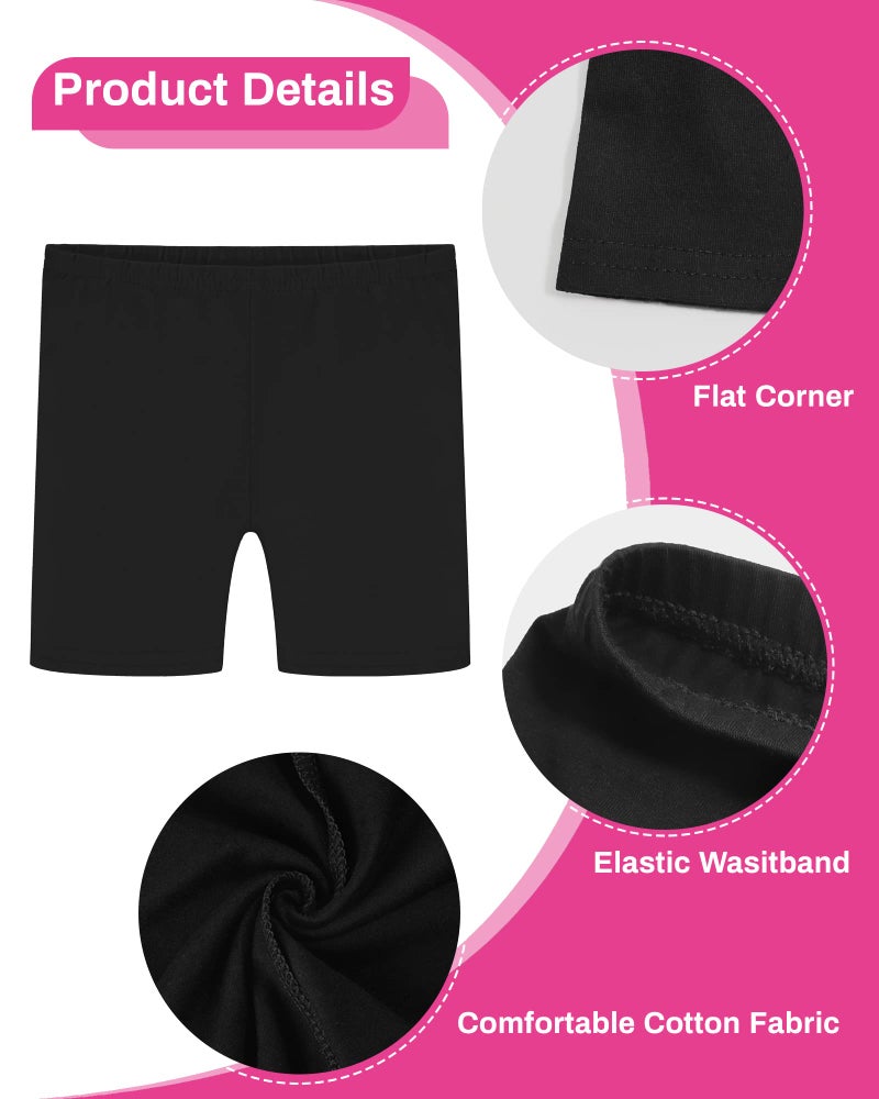 Auranso Girls Bike Shorts Cartwheel Breathable and Safety Biker Under Dress Dance Shorts Black 12-14 Years - Image 4
