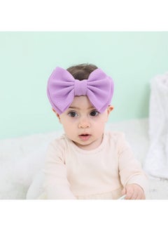 Cinaci Cinaci 12 Pack Stretchy Elastic Wide Nylon Headbands with Solid Knot Big Hair Bow Headwraps Large Oversized Hair Bows Accessories for Baby Girls Infants Toddlers Kids  - Image 4