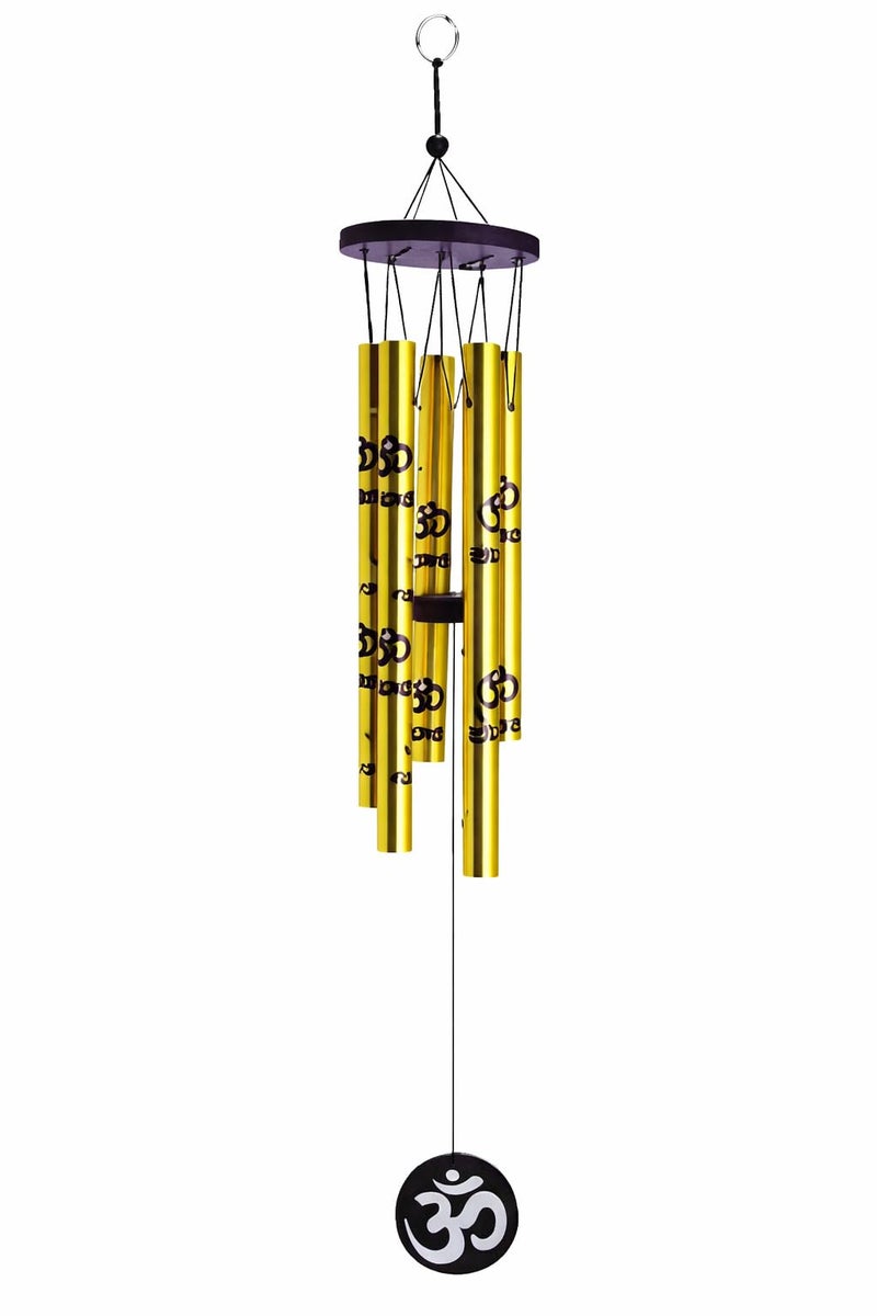 GJ Om Golden Hanging Wind Chime for Home, Balcony and Bedroom Positive Energy with Good Sound (Gold) 60 - Cm - Image 1