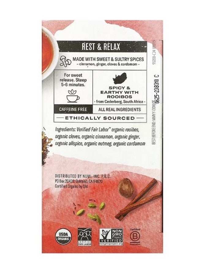 Numi Organic Herbal Teasan Rooibos Chai Caffeine Free 18 Tea Bags 1.71 oz 48.6 g - Image 2