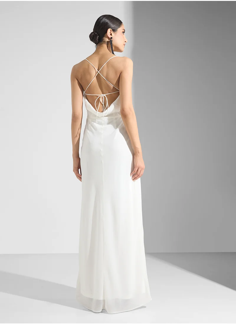 هوب اند ايفي Embellished Cowl Neck Cami Dress