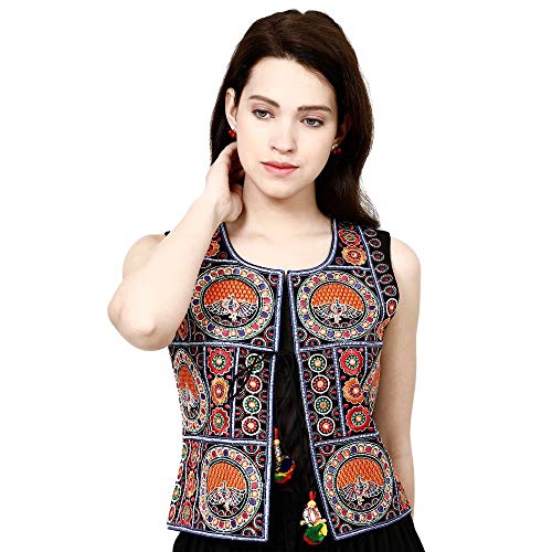 Prijam Women's Embroiderd Ethnic Shrugor Jacket RL 04 XXL and Special Embroidered Cotton Koti/Jacket/Waist Coat for Women - Image 4