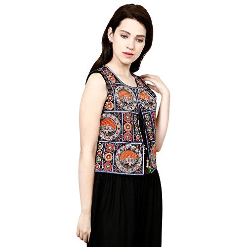 Prijam Women's Embroiderd Ethnic Shrugor Jacket RL 04 XXL and Special Embroidered Cotton Koti/Jacket/Waist Coat for Women - Image 2