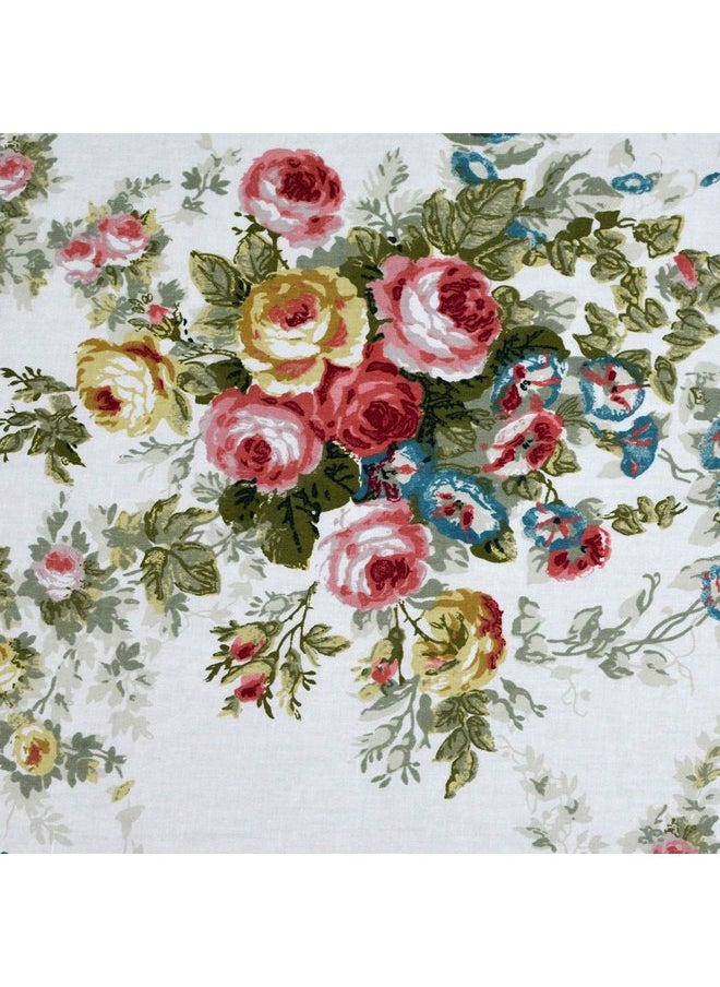 Brandream Brandream Crib Sheets Girl Soft Cotton Floral Toddler Sheets Printed, All Seasons Use Cozy Vintage Shabby Baby Nursery Bed Sheets for Standard Crib and Toddler Mattress, White Green Pink Nursery Decor  - Image 3
