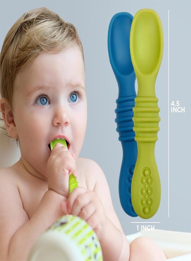 TONY STARK Silicone Spoon Set of 2, Baby Spoons Feeding, Weaning Spoon for Baby 6 to 12 Months, Gum Friendly, BPA Free, Soft & Durable Self-Feeding Spoons - Image 3
