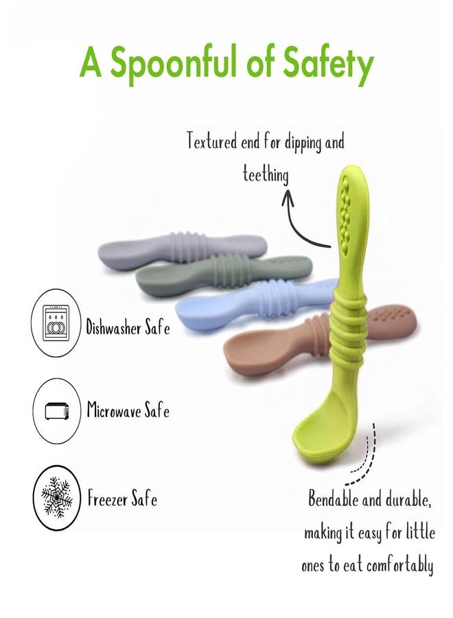 TONY STARK Silicone Spoon Set of 2, Baby Spoons Feeding, Weaning Spoon for Baby 6 to 12 Months, Gum Friendly, BPA Free, Soft & Durable Self-Feeding Spoons - Image 5