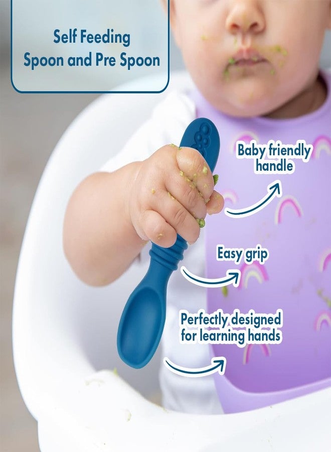 TONY STARK Silicone Spoon Set of 2, Baby Spoons Feeding, Weaning Spoon for Baby 6 to 12 Months, Gum Friendly, BPA Free, Soft & Durable Self-Feeding Spoons - Image 4