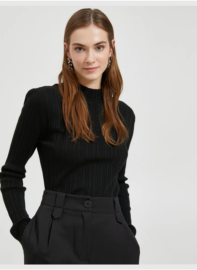 KOTON Half Turtleneck Ribbed Sweater