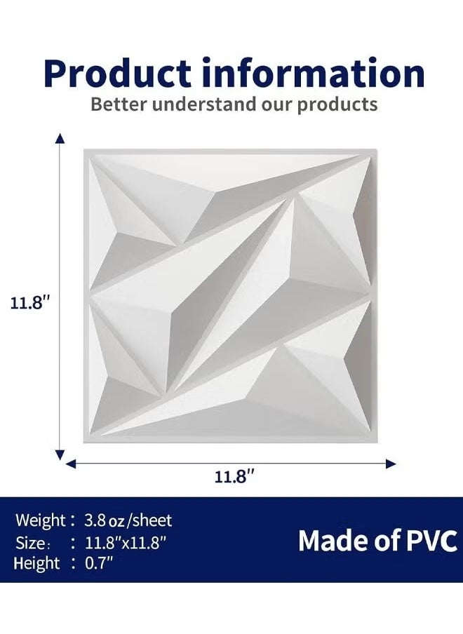 لوحات حائط ثلاثية الأبعاد مزخرفة بتصميم ماسي لوحات حائط ثلاثية الأبعاد لوحة حائط ثلاثية الأبعاد من مادة البولي فينيل كلوريد لوحات حائط ثلاثية الأبعاد منقوشة ماسية للديكور الداخلي للحوائط باللون الأبيض غير اللامع (B) - pzsku/Z67DCB2E2D1C2273E5A13Z/45/_/1730702827/c18eae6c-0ba8-42de-8f0d-20f4fdd74bc9